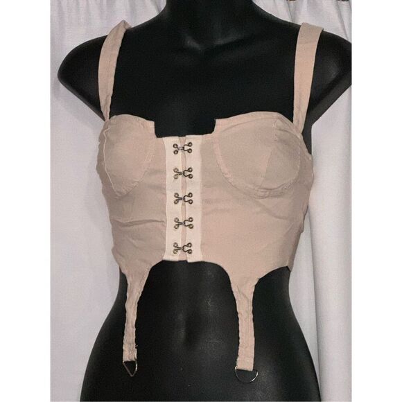 Beautiful women Buttons Low Cut Womens Crop Tops Strapless Sleeveless Summer Hot - Picture 1 of 5